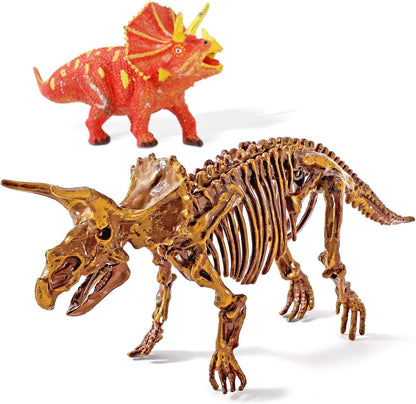 Dinosaur Tyrannosaurus Fossil Dig Kit - 2-in-1 Excavate & Build Set with Tools, Educational STEM Toy Gift for Kids Ages 6+