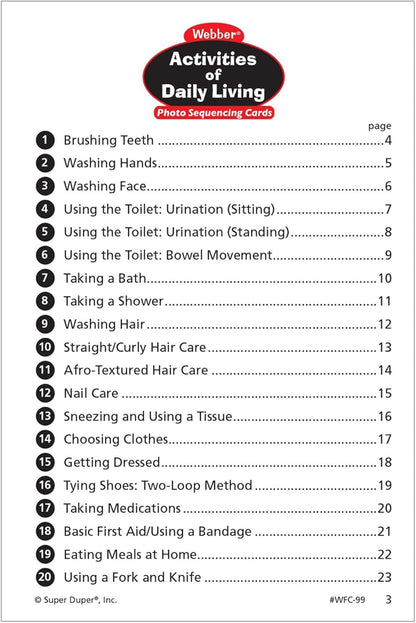 Super Duper Publications | Webber® Activities of Daily Living Photo Sequencing Cards | Educational Learning Resource for Children