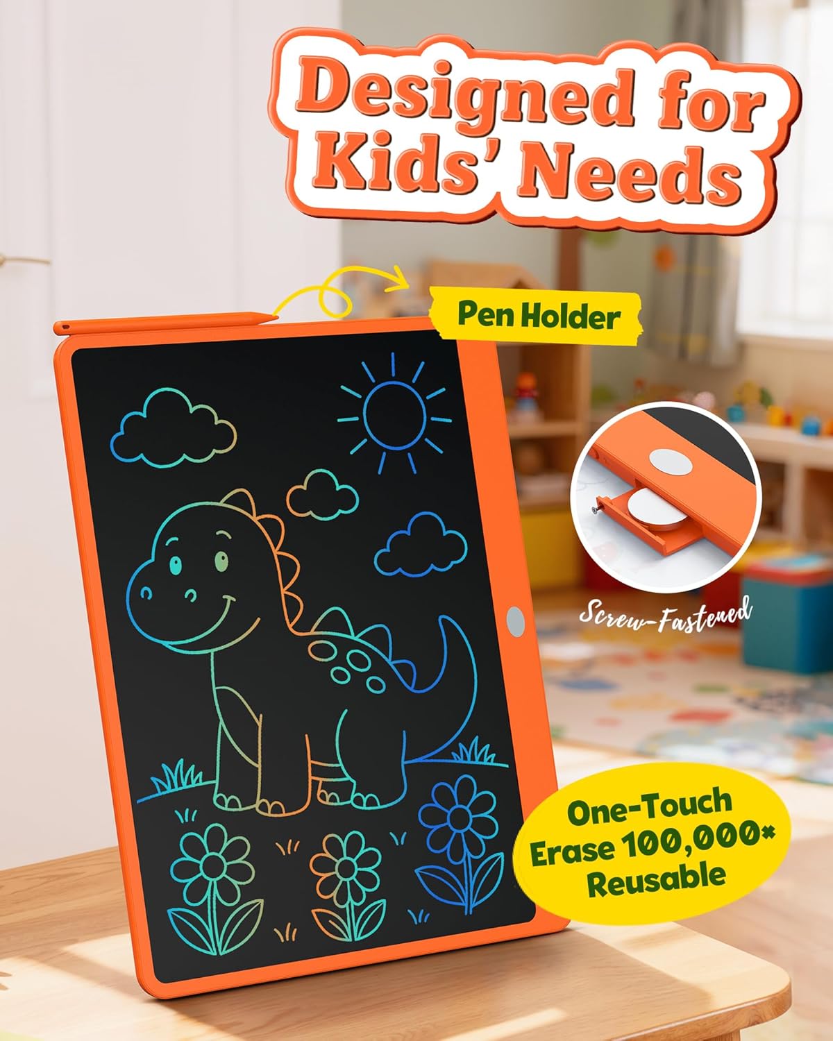Bravokids Toys for 3-6 Years Old Girls Boys, LCD Writing Tablet 10 Inch Doodle Board, Electronic Drawing Pads, Educational Birthday Gift for 3 4 5 6 7 8 Years Old Kids Toddler (Blue)