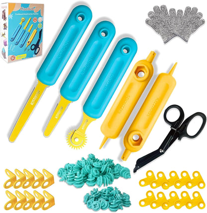 Kizzikids Cardboard Tools for Kids with Cutter &Tool Box, 149 PCS Cardboard Construction Kit for Family & Team Activities, Creative STEM Educational Toys Gift for Boys and Girls Aged 5+