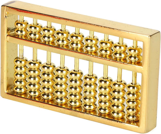 Vintage Chinese Brass Abacus Mini Brass Abacus 9 Gears Mathematical Calculation Tool for Kids Adults Collector with Exquisite Craft for Gift