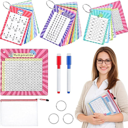 13 Pcs Multiplication Flashcards 0-12, Times Table Flash Cards Multiplication Chart Multiplications Game Math Flashcards for 1st to 3rd Grades