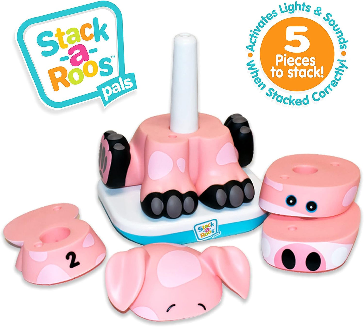 Stack-a-Roos Baby Giraffe by Salus Brands - Animal Stacking Toy, Educational Early Learning Toy for Infants Babies Toddlers, Age 12+ Months - Great Baby Gifts, STEM
