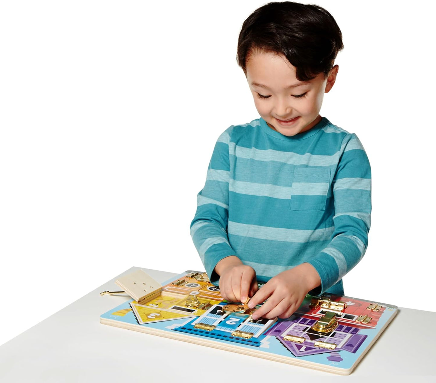 Melissa & Doug Latches Wooden Activity Board - Montessori Busy Board for Preschool Toys, Sensory Toys for Kids, Learning Resources for Ages 3+