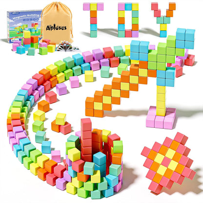 Apluses 42PCS Magnetic Blocks, Gifts for 3 4 5 6 Year Old, Magnet Building Blocks for Toddlers, Girls & Boys, Sensory - Montessori - Autism - Magnetic Toys for Kids Ages 3-5 4-8