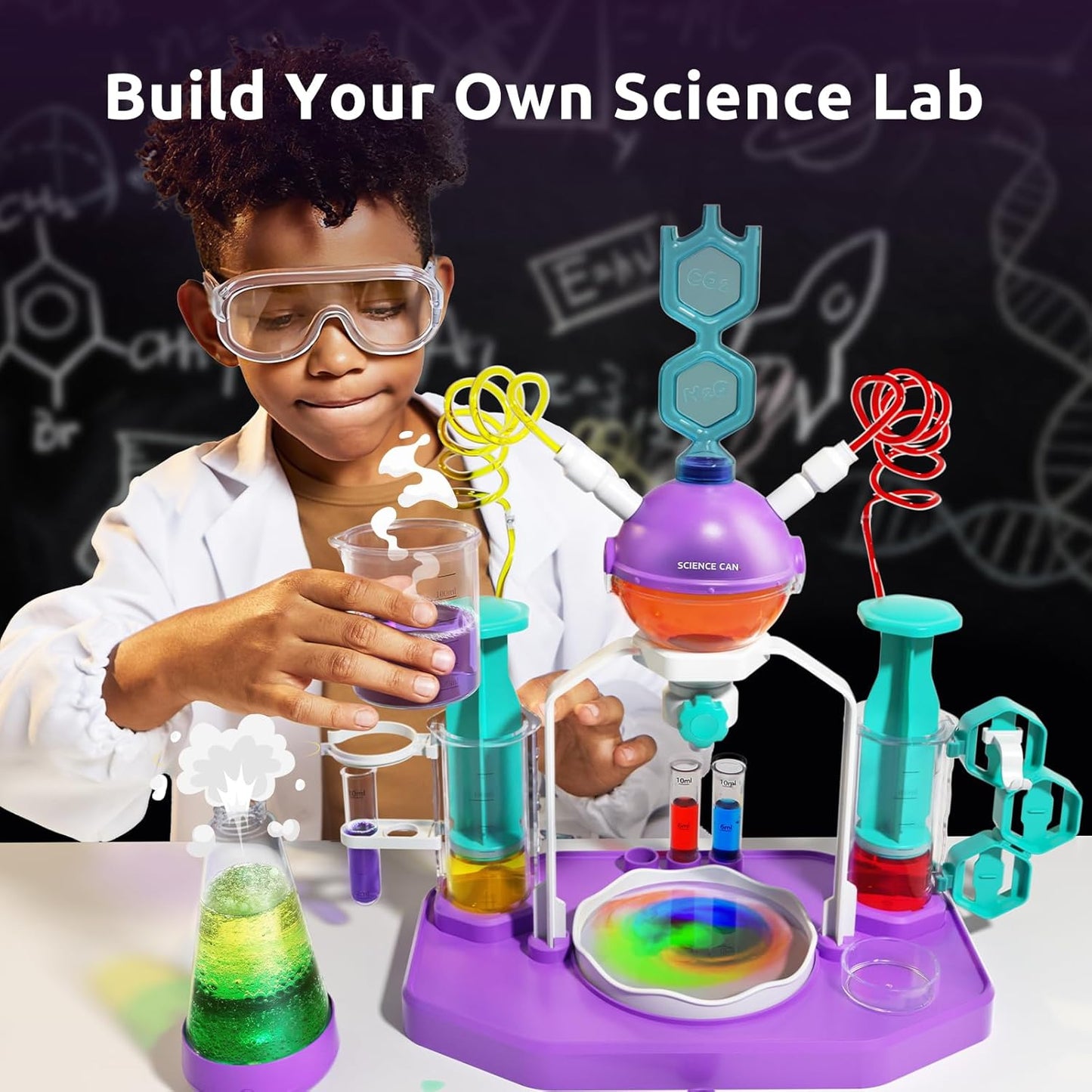 Science Can Science Kit for Kids 8-12 with Unique Lab Station, 50+ Chemistry Experiments & STEM Projects for Boys & Girls, Educational Toys & Learning Gift Idea for Birthday