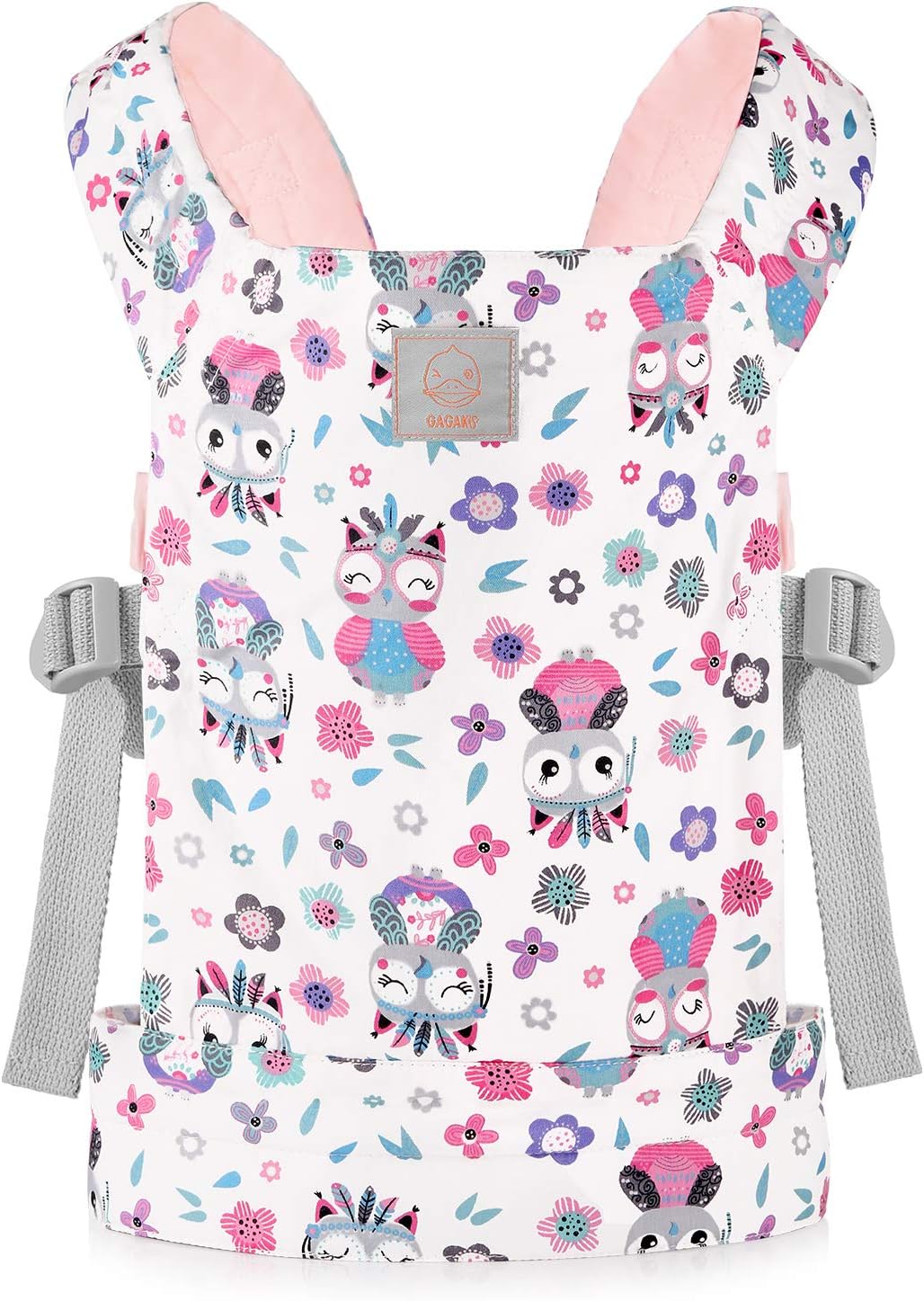 GAGAKU Doll Carrier for Kids, Toy Baby Doll Carrier, Reborn Dolls Carrier Toy Baby Sling with Adjustable Straps, Baby Doll Accessories - Green - Camellia