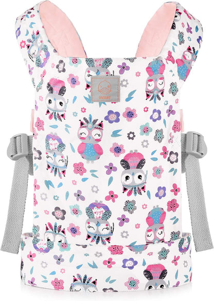 GAGAKU Doll Carrier for Kids, Toy Baby Doll Carrier, Reborn Dolls Carrier Toy Baby Sling with Adjustable Straps, Baby Doll Accessories - Green - Camellia