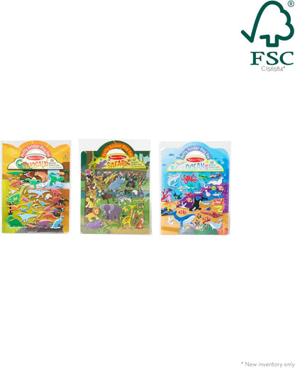 Melissa & Doug Puffy Sticker Activity Books Set of 3 – Dress-Up, Princess & Mermaid, with 208 Reusable Stickers and Fold-Out Scenes, Mess-Free Travel Toys for Kids Ages 4+ - FSC Certified