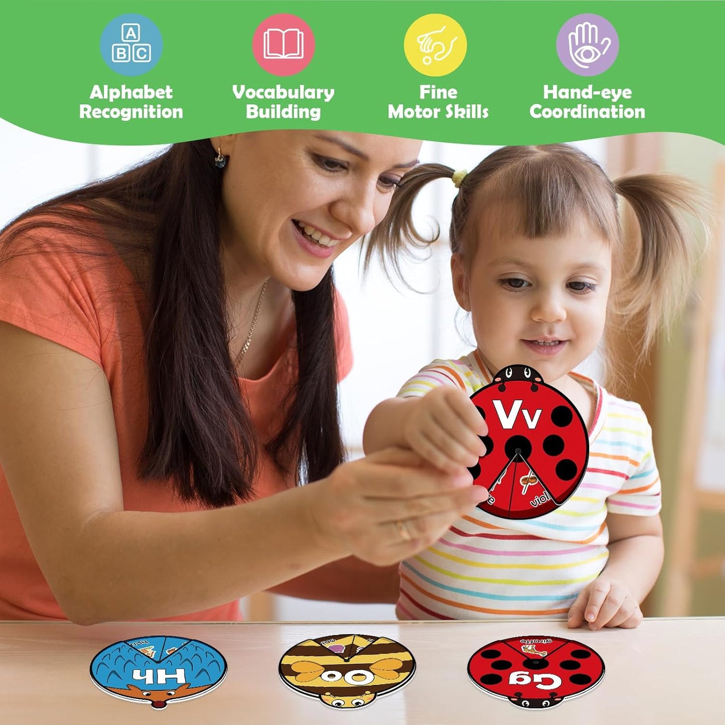 Kasfalci CVC Word Cards,CVC Word Games,Phonics Games,Speech Therapy Toys for Toddlers Kids,Learn to Read,Spelling Reading Learning Game,Kindergarten Preschool Learning Activities Educational Toy