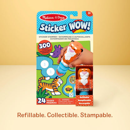 Melissa & Doug Sticker Wow!™ 24-Page Activity Pad and Sticker Stamper, 300 Stickers, Arts and Crafts Fidget Toy Collectible Character – Sea Turtle - for Kids Ages 3+ - FSC Certified