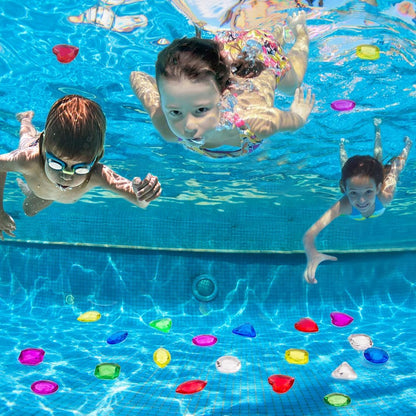 180 Pcs Sensory Bin Filler Include 100 Plastic Gemstones & 80 Fake Seashells for Kids, Pirate Treasure and Mermaid Pool Play, Ocean Themed Party (1"-1.2")
