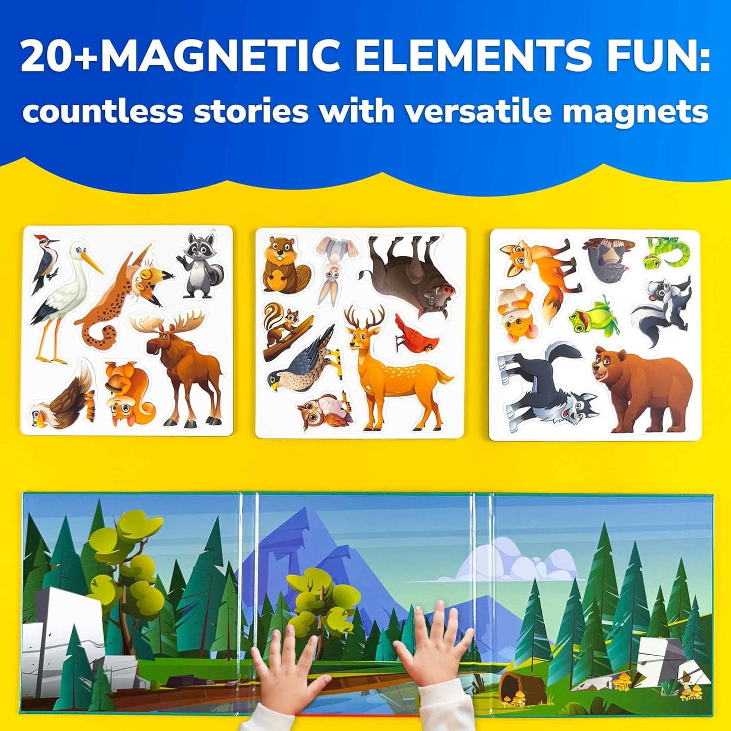 QUOKKA Travel Magnetic Puzzles for Toddlers 1-3 – 20+Pcs Farm Toy Game with Extra-Long Play Book – Fun Travel Game for Kids Ages 3-5 – Strong Magnets for Car Activities – Fun Toddler Puzzle Ages 2-4