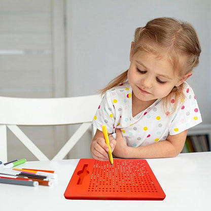 RAINBOW TOYFROG Magnetic Drawing Board - Push Peel Sensory Activity Board for Kids Ages 4-8 - Perfect Travel Toy, Magnetic Doodle Board for Kids Travel Activities