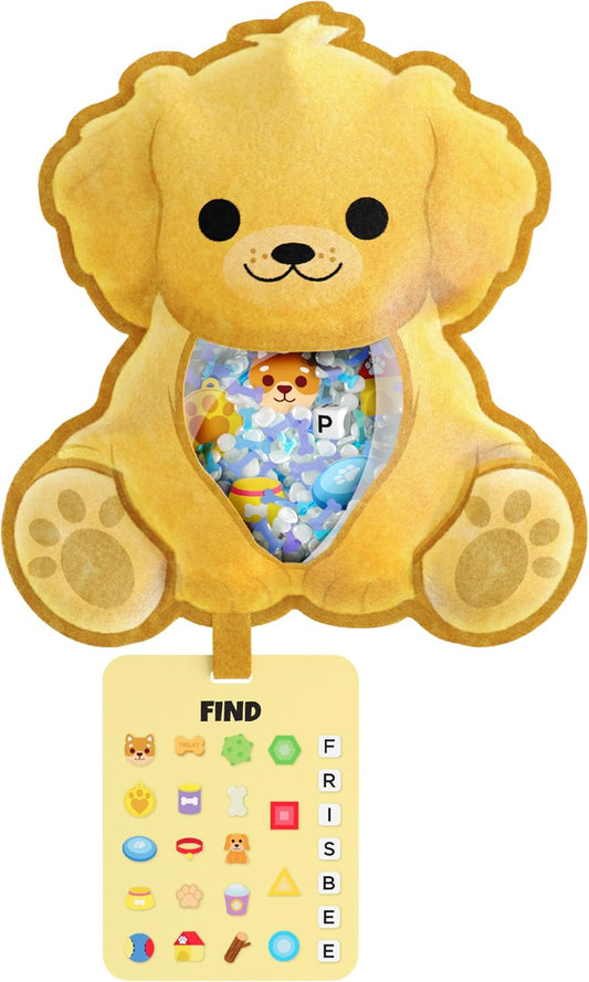 Vango BIZYBOO - The Original Seek & Find Plush - Hidden Object Search Problem Solving Educational Matching Game for Kids 2 and Up (Spike)
