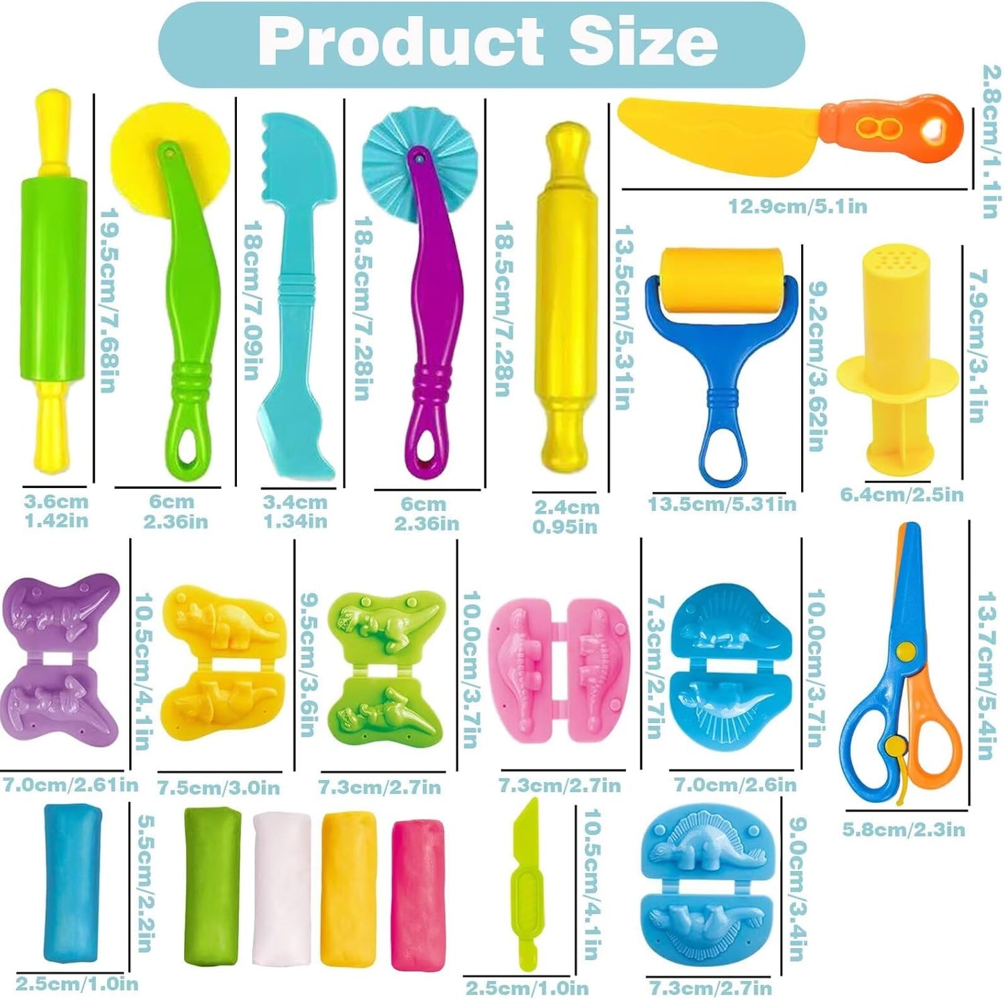 Unleash Creativity with 6 Unique Dino Molds Dough Toys Dough Accessories Set.Ideal as a Gift for Kids Aged 3-4-8 Years