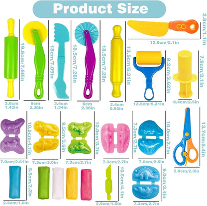 Unleash Creativity with 6 Unique Dino Molds Dough Toys Dough Accessories Set.Ideal as a Gift for Kids Aged 3-4-8 Years