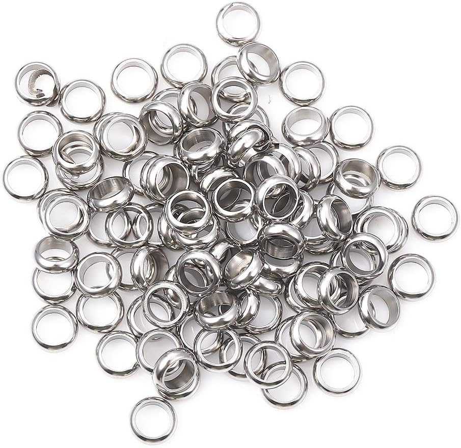 BEADIA Stainless Steel Spacer Beads 3x2.5mm Round Loose Charm Caps Beads for DIY Jewelry Making 100pcs with 1mm Hole
