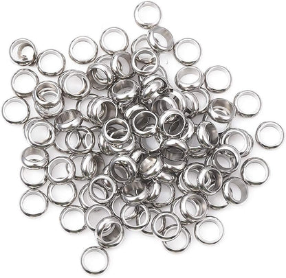 BEADIA Stainless Steel Spacer Beads 3x2.5mm Round Loose Charm Caps Beads for DIY Jewelry Making 100pcs with 1mm Hole