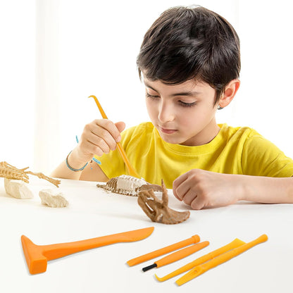 3sets Plastic Dig Tool Set: Archaeological Excavation Tool Kit Dino Dig Kit with Mini Hammer Chisel Brush Scraper for Gems