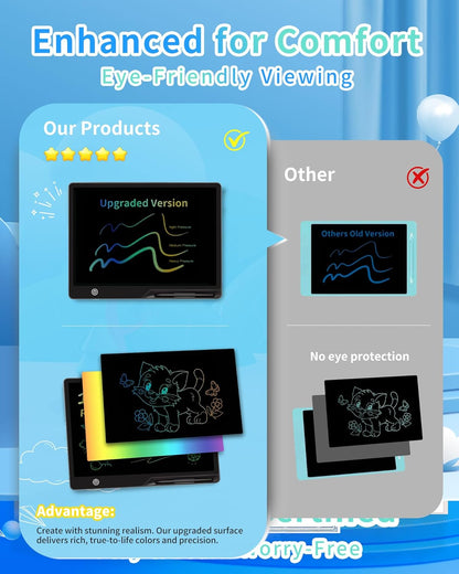 Magnetic LCD Writing Tablet for Fridge, 13 Inch Writing Tablet for Kids, Toddler Drawing Pad, Learning Toys for Boys Girls Ages 3.4.5.6.7.8, Writing Board for to-Do Lists and Family Messages (Blue)