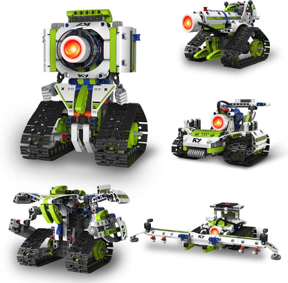 STEM Robotics Kit for Kids Ages 8-12,5 In1 Robot Building Kit Toys,337 Pcs Blocks App & Remote Control Robot Building Set,Erector Set for Kids Age 8 9 10 11 12+