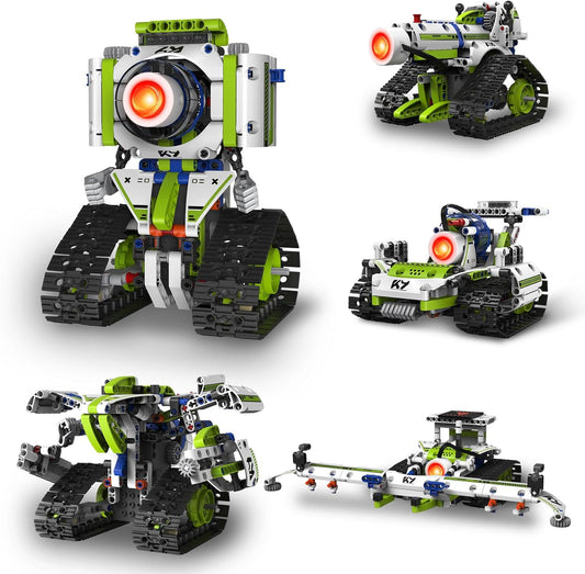STEM Robotics Kit for Kids Ages 8-12,5 In1 Robot Building Kit Toys,337 Pcs Blocks App & Remote Control Robot Building Set,Erector Set for Kids Age 8 9 10 11 12+