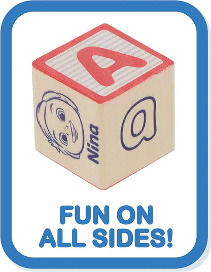 CoComelon 51-piece Classic ABC Wooden Block Set, Preschool Building Toys, Learning and Education
