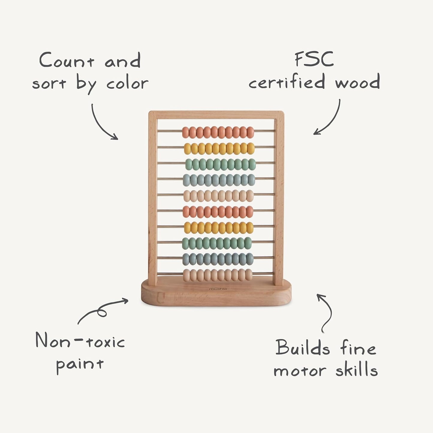 mushie Wooden Abacus | Kids 2 Years+ | Preschool Educational & Toddler Montessori Toy