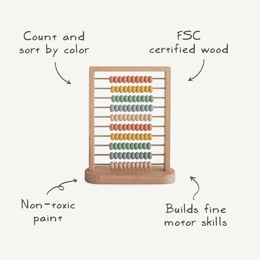 mushie Wooden Abacus | Kids 2 Years+ | Preschool Educational & Toddler Montessori Toy