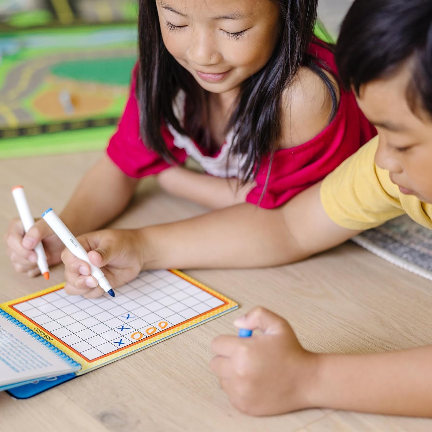 Melissa & Doug Write-On Reusable Games Activity Book - Travel Games and Kids Games With Dry Erase Markers for Kids, Road Trip Activities for Kids, Ages 6+ - FSC Certified