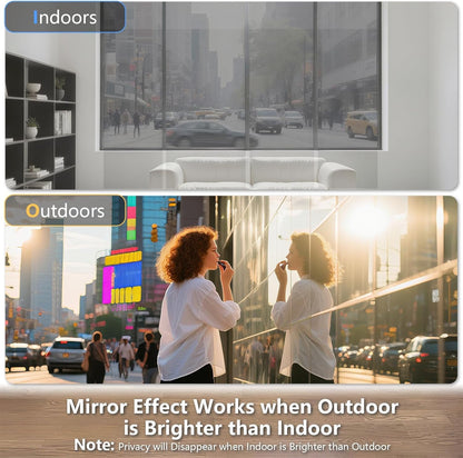 LEMON CLOUD Window Film, Decorative Window Privacy Film, Window Film Privacy Static Cling Frosted, Anti-UV Sun Blocker Heat Control for Home(Grayish Black, 17.5 x 78.7 inches)