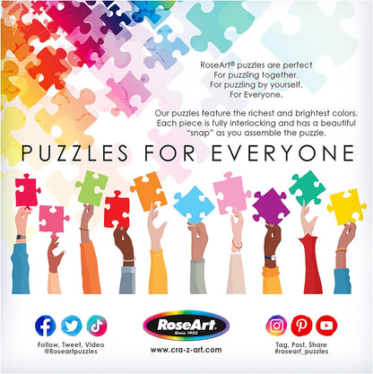 RoseArt Map of USA Puzzle for Kids – 100 Large Pieces, 24" x 18" – Educational United States Puzzle with Fun State Illustrations – Made in USA – Learning Toy for Ages 6+