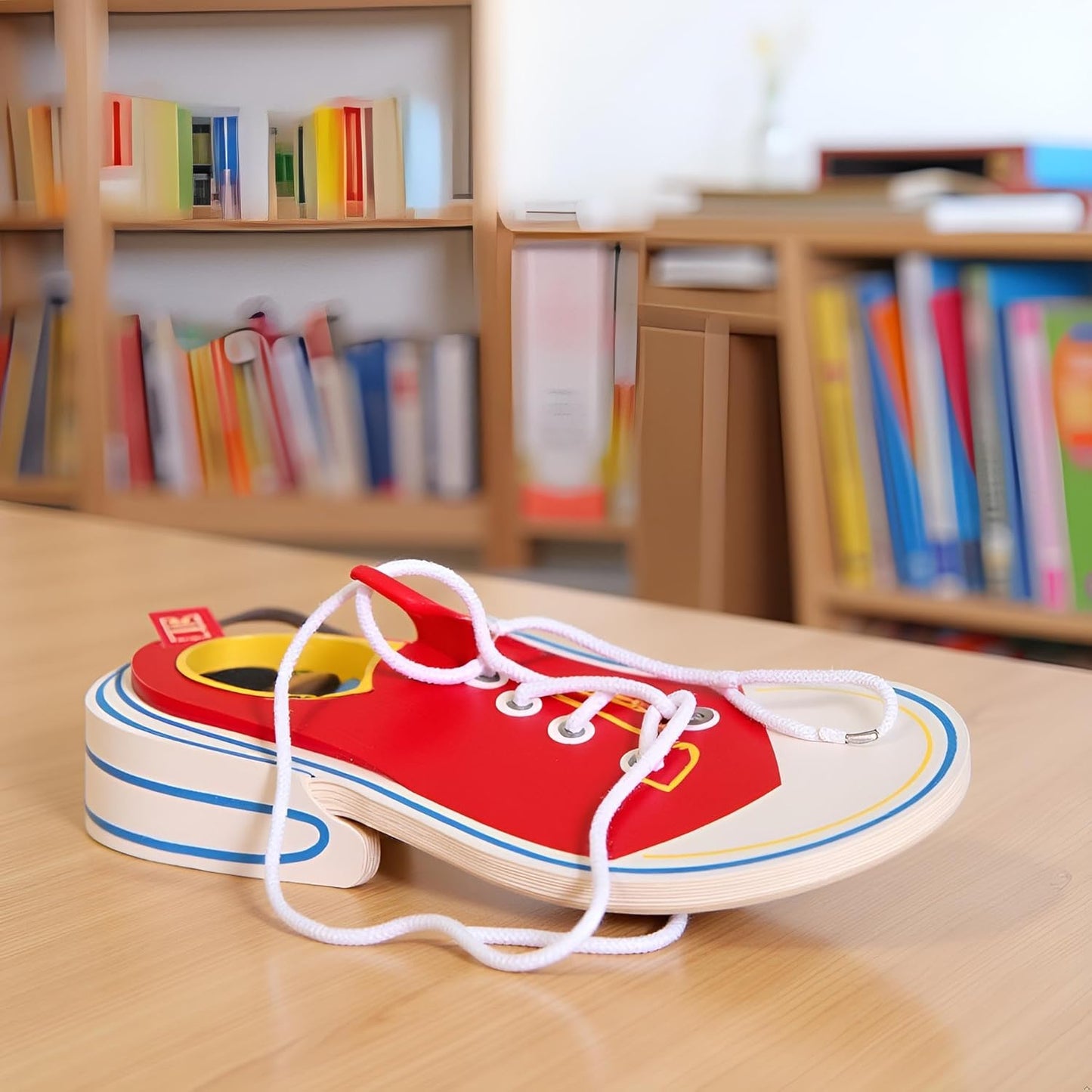 Shoe Tying Practice, Wooden Learn to Tie Your Own Shoes Threading Lacing Shoes Training Early Learning Kits | Threading Lacing Training Board Early Learning, Decorative Accessories