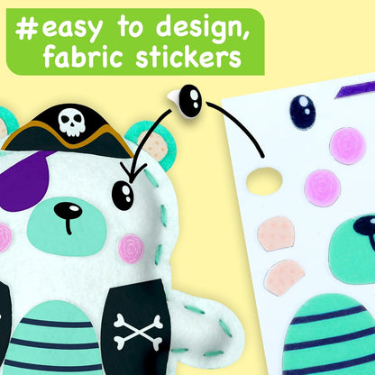 EZCRA Fairy Sewing Kit for Kids Ages 4-8, 4 Easy Projects, No-Mess Learn-to-Sew Arts & Crafts with Felt Stickers for Beginners