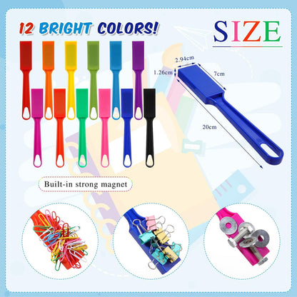 Sanwuta 12 Pcak Colors Magnetic Bingo Wands 350 Metal Translucent Chips Easy to Pick up Magnetic Bingo Chips Stem Kits for Science Learning Counting Family Game Night Activities (Cute Color)