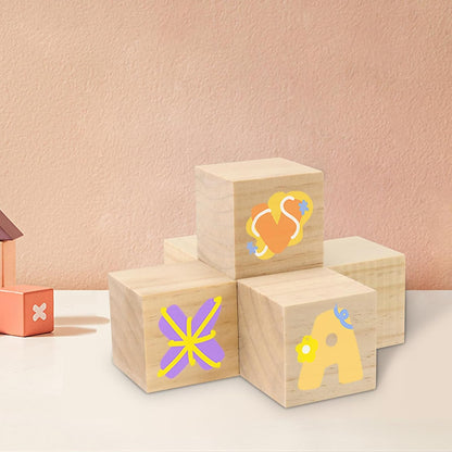 PINGEUI 70PCS 2 x 2 x 2 Inches Wooden Cubes, Unfinished Wooden Blocks, Small Solid Square Wood Craft Blocks for DIY Projects