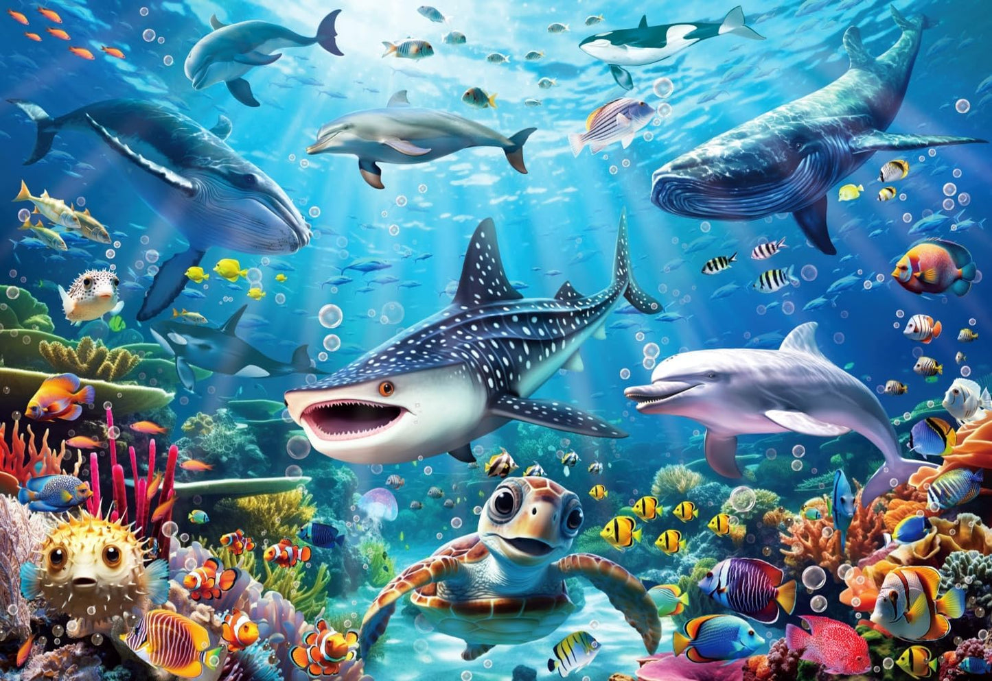 Puzzles for Kids Ages 6-8 8-10, Underwater World Ocean Puzzles 100 Pieces for Kids Learning Educational Puzzle Toys for Boys and Girls