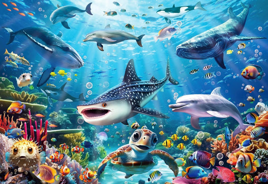 Puzzles for Kids Ages 6-8 8-10, Underwater World Ocean Puzzles 100 Pieces for Kids Learning Educational Puzzle Toys for Boys and Girls