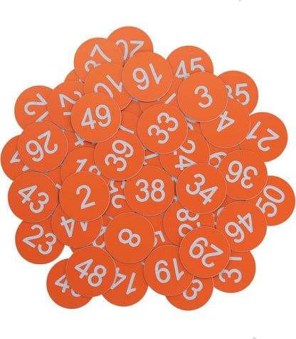 StayMax Plastic Number Tags Engraved Numbered Tags Without Hole (1-50, Black)