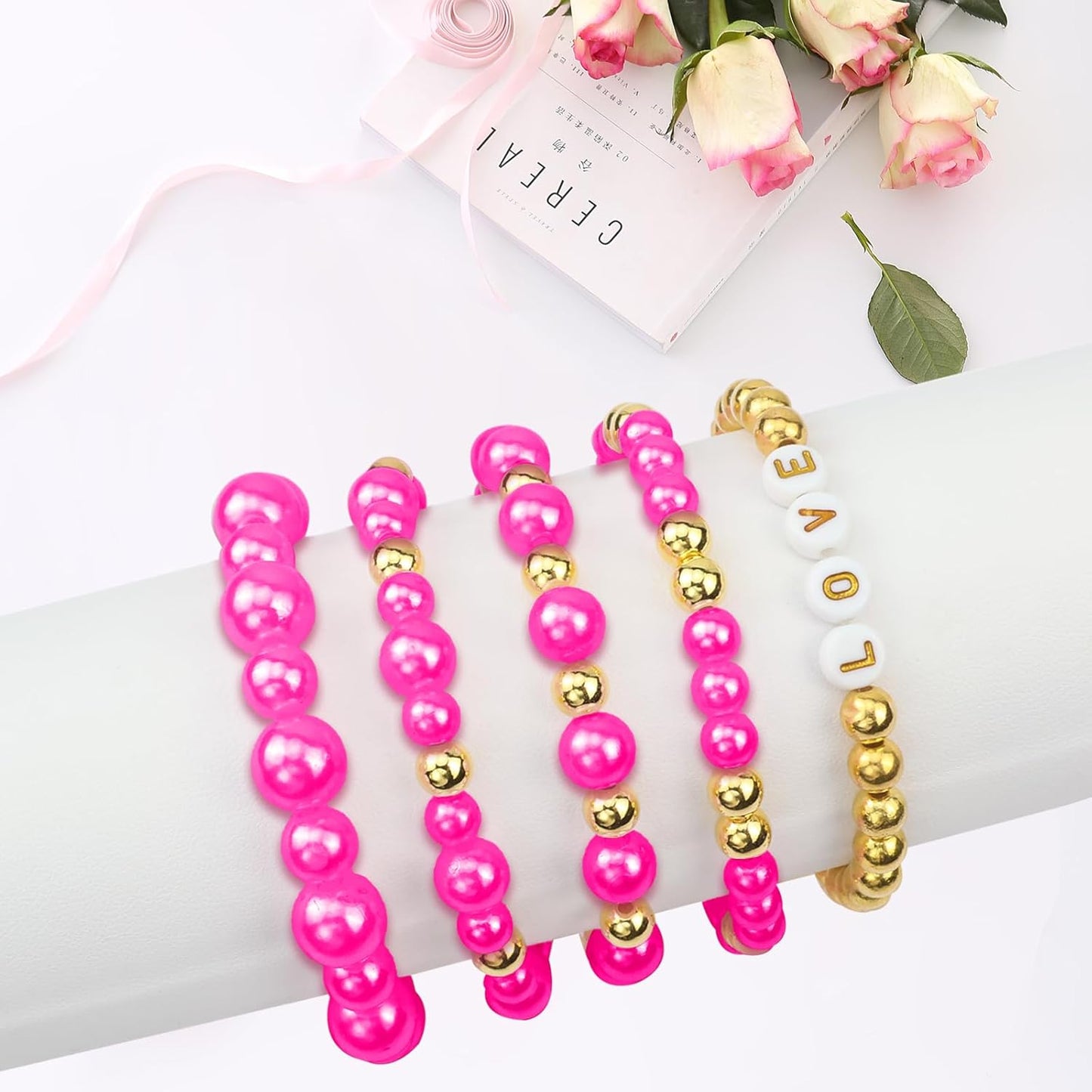 Hpebl 2136PCS Beads for Bracelets Pearl Bracelet Making Kit Friendship Bracelet Kits Bracelet Bead Kits Small Pearl Bead and Gold Beads Beading Kit for Bracelets Jewelry Making Kit