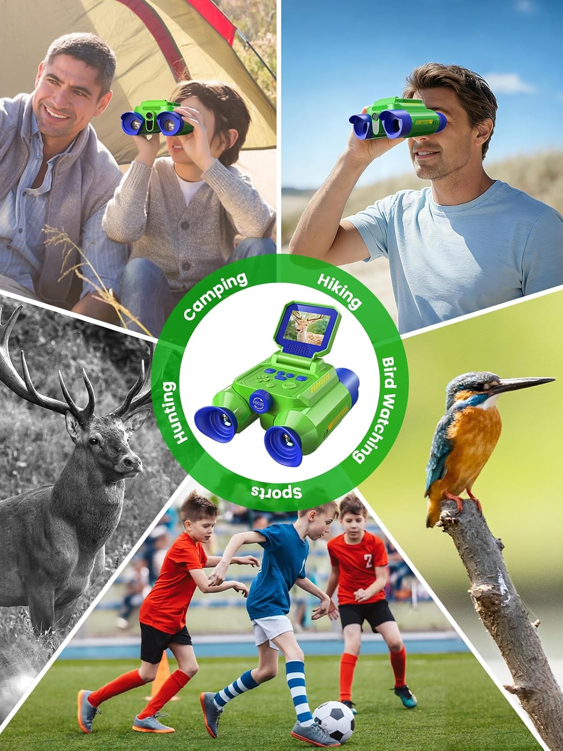 Acoath Binoculars for Kids with Night Vision Camera, Kids Telescope, 10X Optical Zoom, Magic Adventures Telescope Toys Gifts for Age 3, 4, 5, 6, 7, 8, 9, 10+ Years Old Boys Girls
