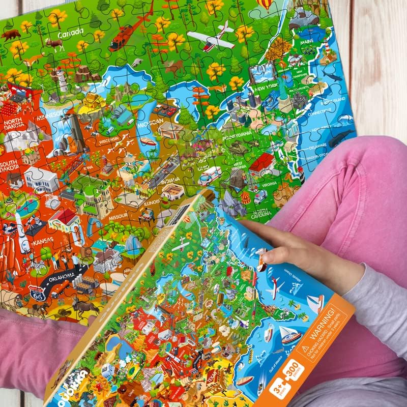 QUOKKA 3X Set Learning Board Games for Kids 8-12 - Educational Trivia Cards Ages 6-8 - Travel United States - World Map - Explore Outer Space - Gift for Children and Teens 4-8 - Jigsaw Puzzles