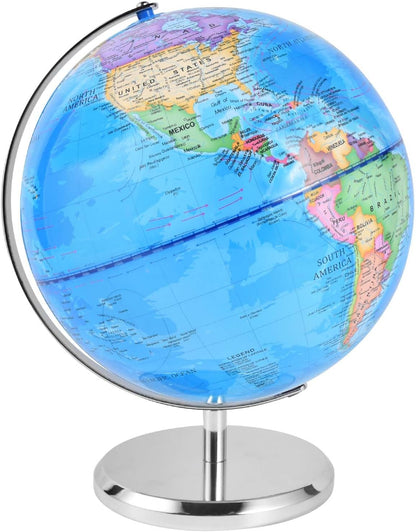 KISEER 6 Inch World Globe Rotating Earth Spinning Globe with Heavy Metal Stand for Kids Geography Classroom Education or Office Home Decorations
