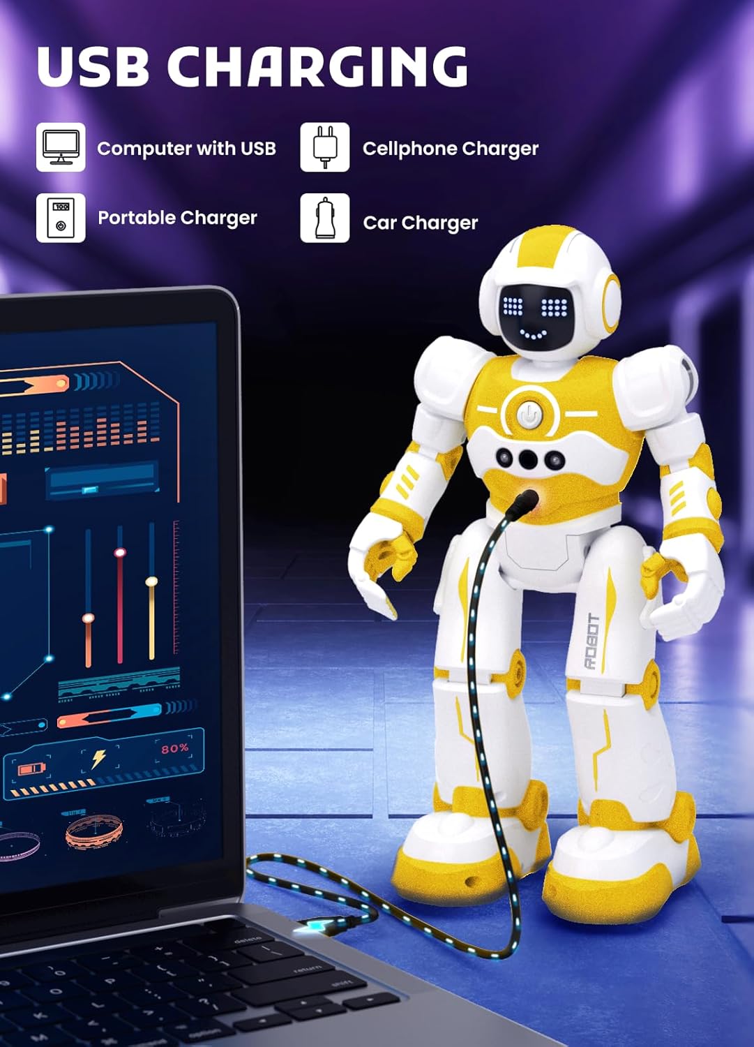 Robot Toys for Kids,Programmable Remote Control Smart Walking Dancing Robot Toy with Gesture & Sensing for Age 4 5 6 7 8 9 10 Year Old Boys for Birthday Present