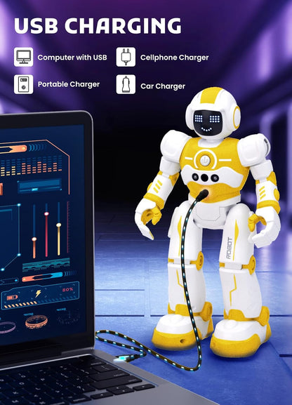 Robot Toys for Kids,Programmable Remote Control Smart Walking Dancing Robot Toy with Gesture & Sensing for Age 4 5 6 7 8 9 10 Year Old Boys for Birthday Present