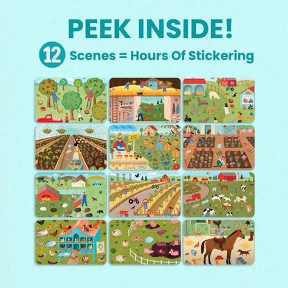 Animals Habitat 500+ Kids Sticker Book by Cupkin Toddler Airplane Travel Activity Coloring and Sticker Book, Road Trip Essentials, 12 Coloring Pages + 12 Scenes for Ages 2–8 Years - Colors B
