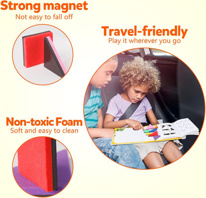 Helsort Travel Tangram Puzzle - Magnetic Puzzle Book for Road Trips, STEM Jigsaw Game with 2 Tangram Sets, Patterns Solutions - Brain Teaser IQ Toy for Kids and Adults, Ideal Educational Gift (368)