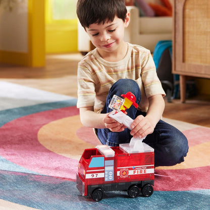 Magna-Tiles Fire Station 50-Piece Magnetic Construction Set, The Original Magnetic Building Brand