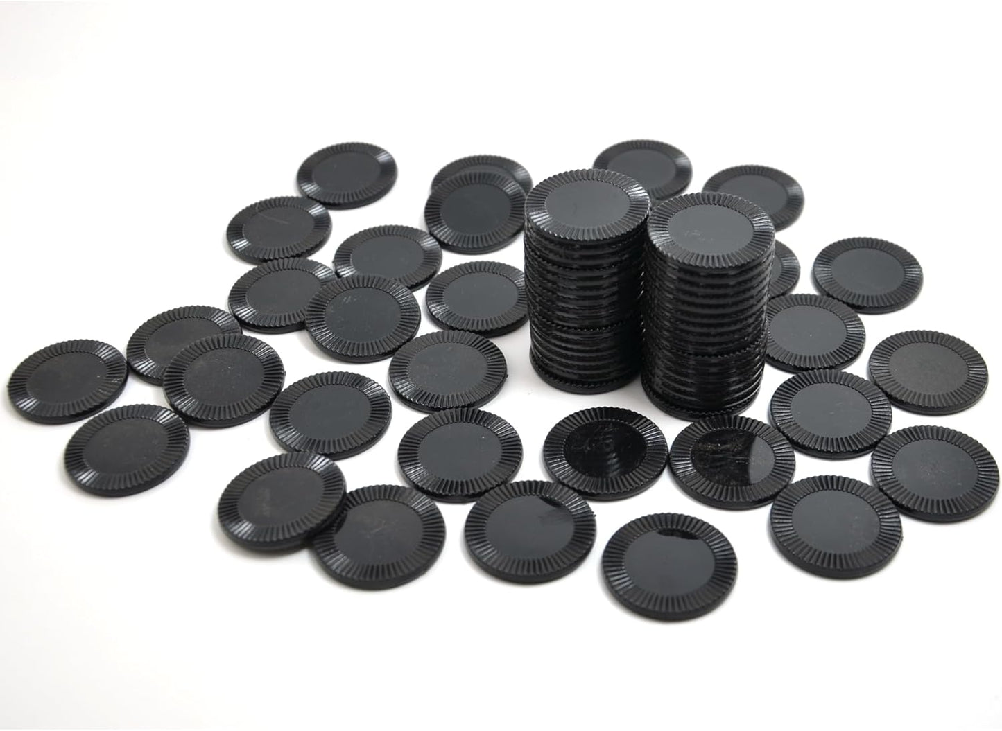 Smartdealspro 64pcs 32mm/1.26 Inch Opaque Plastic Learning Counters Disks Mini Poker Chips Game Tokens with Storage Box (Red)